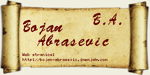 Bojan Abrašević vizit kartica
